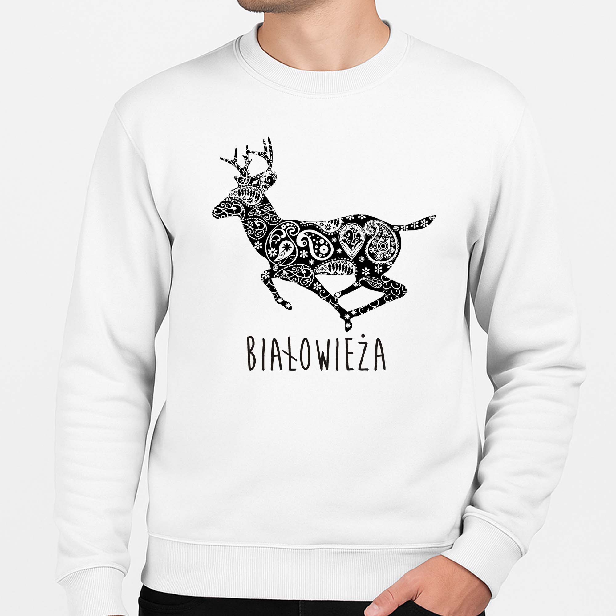 Bluza unisex Białowieża. Jeleń z Tradycją