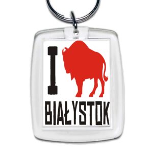 Brelok akrylowy Kocham Białystok