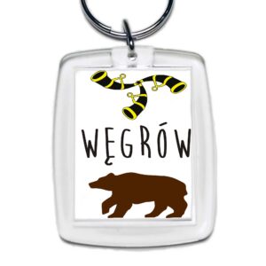 Brelok akrylowy Podlaski Niedźwiedź z Węgrowa