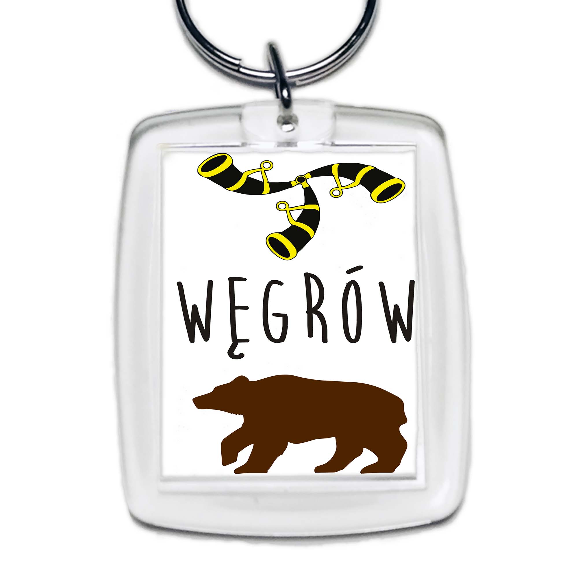 Brelok akrylowy Podlaski Niedźwiedź z Węgrowa