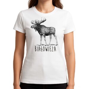 Koszulka damska Białowieża. Śladami łosia