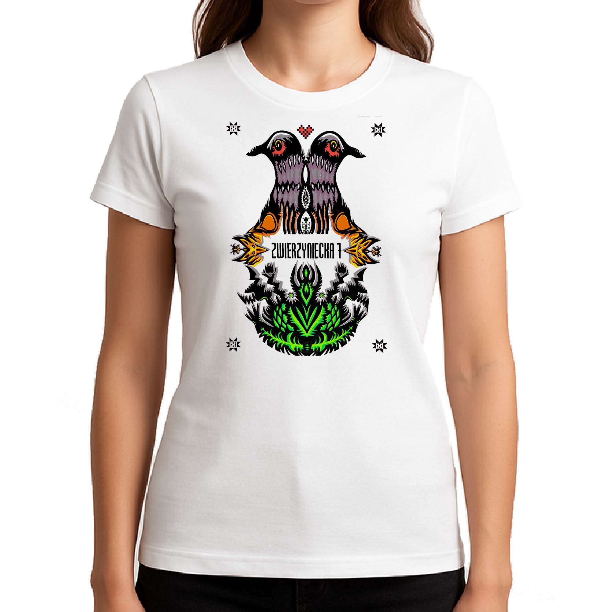 Koszulka damska Podlaska Wycinanka - Zwierzyniecka 7