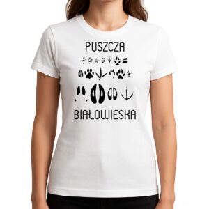 Koszulka damska Puszcza Białowieska - Tropem Zwierząt