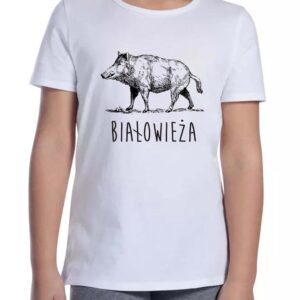 Koszulka dziecięca Białowieża. Śladami Dzika