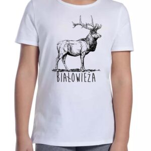 Koszulka dziecięca Białowieża. Tropem Jelenia
