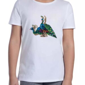 Koszulka dziecięca Folk Art - Pawie z Podlasia