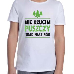 Koszulka dziecięca Korzenie w puszczy serce na Podlasiu