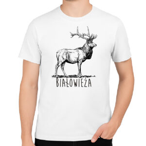 Koszulka męska Białowieża. Tropem Jelenia