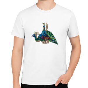 Koszulka męska Folk Art - Pawie z Podlasia