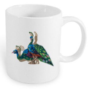 Kubek ceramiczny Folk Art - Pawie z Podlasia