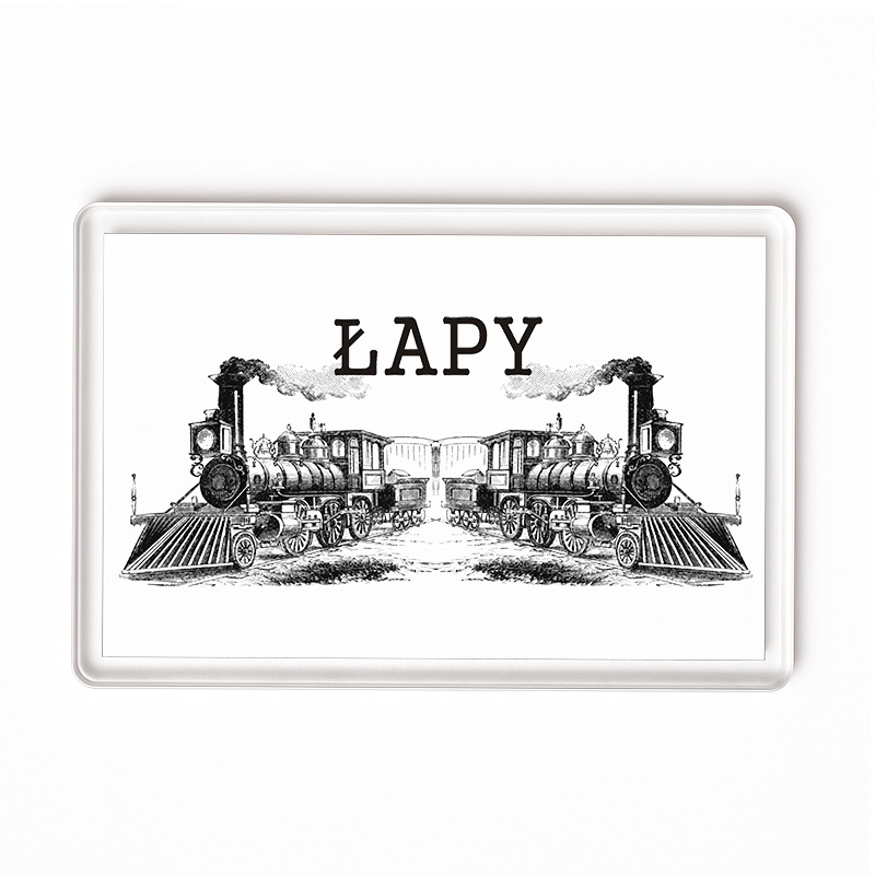 Magnes akrylowy Łapy - Podlaska Kolej