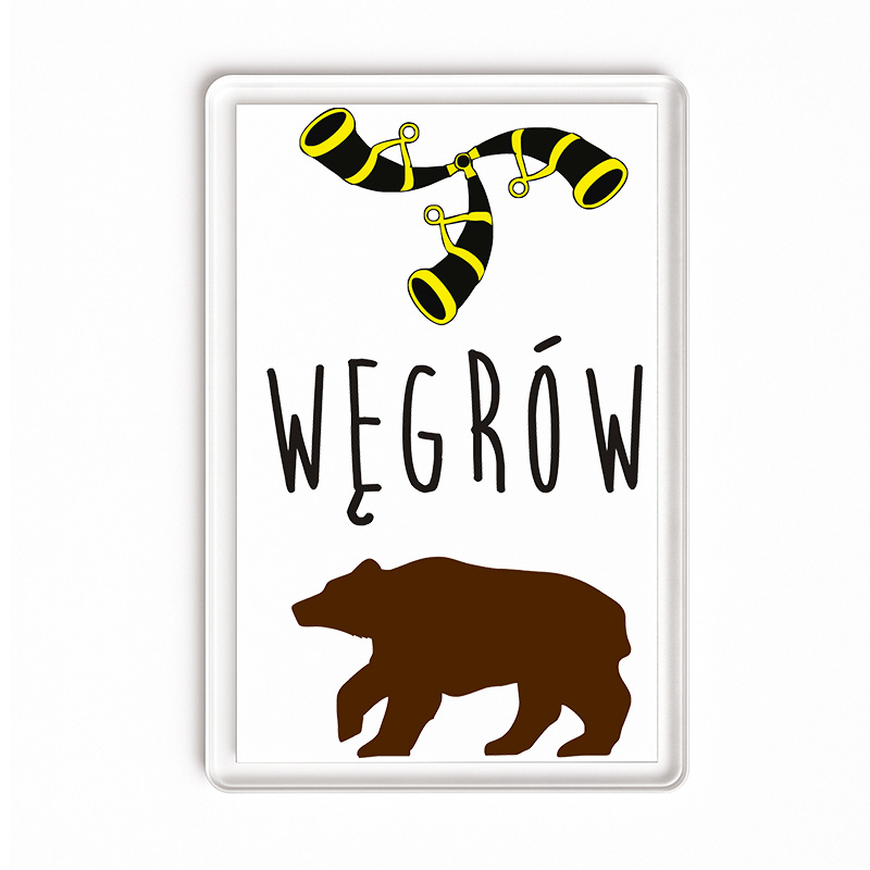 Magnes akrylowy Podlaski Niedźwiedź z Węgrowa