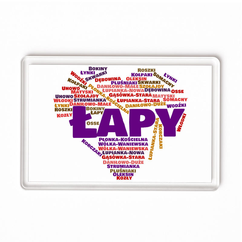 Magnes akrylowy Serce Podlasia - Łapy