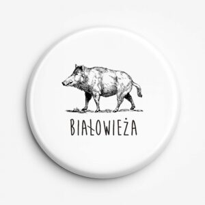 Przypinka pamiątkowa Białowieża. Śladami Dzika