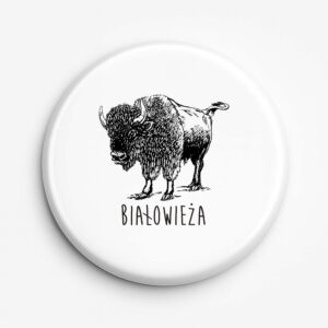 Przypinka pamiątkowa Białowieża. Śladami Żubra