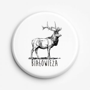 Przypinka pamiątkowa Białowieża. Tropem Jelenia