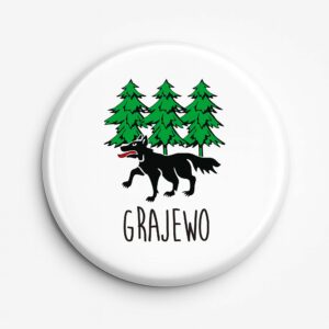 Przypinka pamiątkowa Grajewo - Wilcza Stolica Podlasia