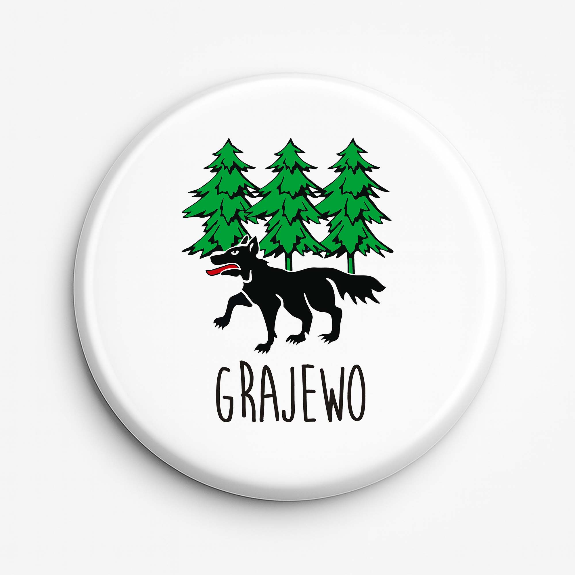 Przypinka pamiątkowa Grajewo - Wilcza Stolica Podlasia