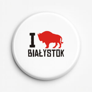 przypinka pamiątkowa Kocham Białystok