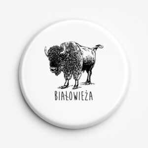 przypinka pamiątkowa Białowieża. Śladami Żubra