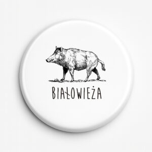 przypinka pamiątkowa Białowieża. Śladami Dzika
