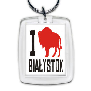 brelok akrylowy Kocham Białystok