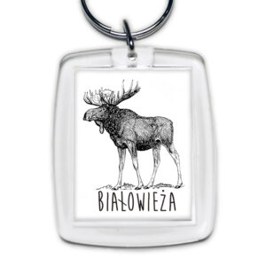 brelok akrylowy Białowieża. Śladami łosia