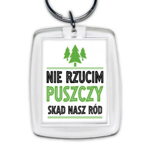 brelok akrylowy Korzenie w puszczy, serce na Podlasiu
