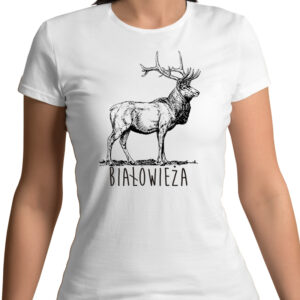 koszulka damska Białowieża. Tropem Jelenia