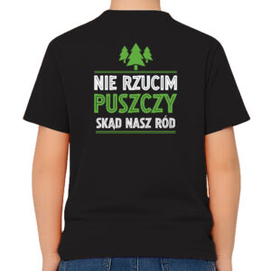 koszulka dziecięca tył Korzenie w puszczy serce na Podlasiu