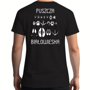 koszulka męska tył Ślady Puszczy Białowieskiej