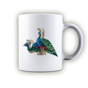 kubek ceramiczny Folk Art - Pawie z Podlasia