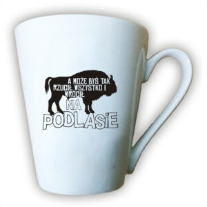 kubek latte Ucieknij na Podlasie