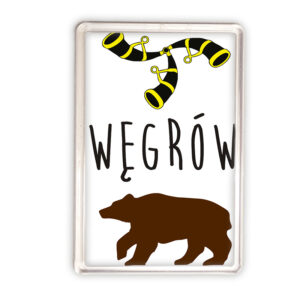 magnes akrylowy Podlaski Niedźwiedź z Węgrowa