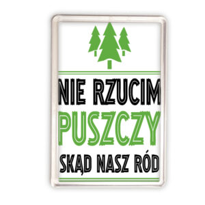 magnes akrylowy Korzenie w puszczy, serce na Podlasiu
